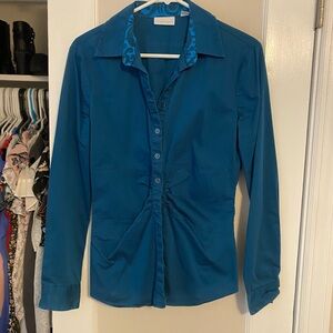 New York & Company Blue Button Down Shirt medium